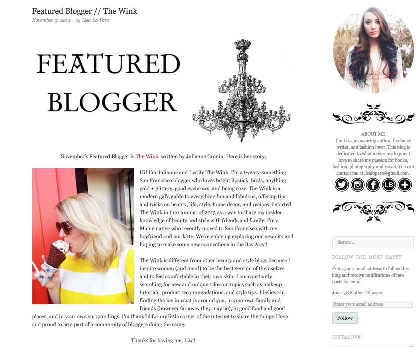 Featured Blogger:The Most Happy